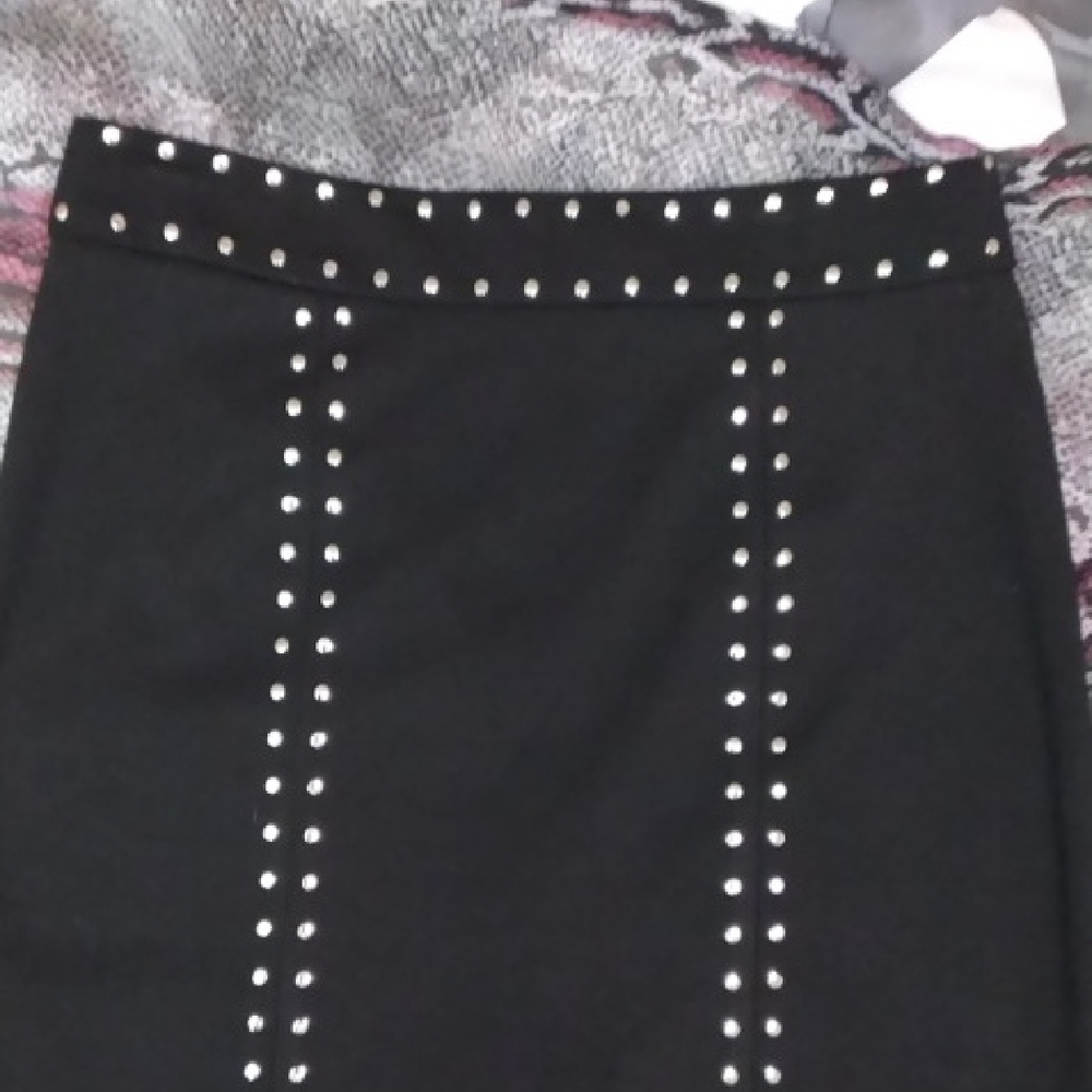 New York & Company Gold and Black Pencil Skirt